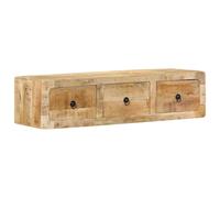 vidaXL Mueble de TV de pared madera maciza mango rugosa 100x32x25 cm