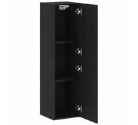 vidaXL Mueble de TV de Pared Roble Negro 30,5 x 30 x 110 cm, Salón, Elegante Mueble de televisión montado en la Pared, solución de Almacenamiento Funcional, diseño organizado