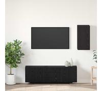 vidaXL Mueble de TV de Pared Roble Negro 30,5 x 30 x 60 cm, Mueble elegan, Unidad de TV Rectangular, Almacenamiento de salón, solución Que Ahorra Espacio, montado en la Pared