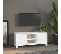 vidaXL Mueble de TV industrial metal blanco 105x35x42 cm