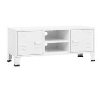 vidaXL Mueble de TV Industrial Metal Blanco 105x35x42 cm