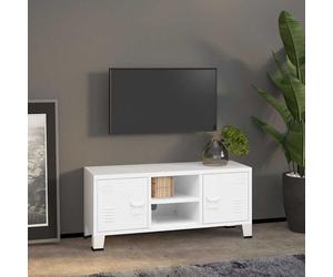 vidaXL Mueble de TV industrial metal blanco 105x35x42 cm