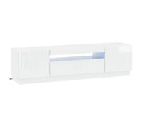 vidaXL Mueble de TV LED Blanco Brillante Madera de ingeniería