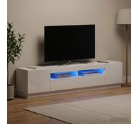 vidaXL Mueble de TV LED HOORN 3 uds. Blanco Brillante