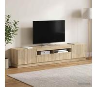 vidaXL Mueble de TV LED HOORN 3 uds. Roble Sonoma Madera de ingeniería