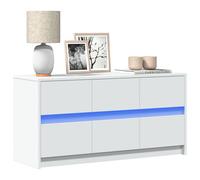 vidaXL Mueble de TV LED madera ingeniería 100x34x50 cm en color Gris hormigón/Negro/Marrón roble y más | almacenamiento funcional diseño moderno para baño dormitorio sala