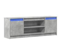 vidaXL Mueble de TV LED Madera ingeniería Gris hormigón 139,5x34x50 cm, Soporte de TV, aparador de TV, Mueble HiFi, Banco de TV, Armario de TV
