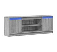 vidaXL Mueble de TV LED Madera ingeniería Gris Sonoma 139,5x34x50 cm, Soporte de TV, aparador de TV, Mueble HiFi, Banco de TV, Armario de TV