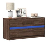 vidaXL Mueble de TV LED madera ingeniería marrón roble 100x34x50 cm