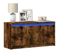 vidaXL Mueble de TV LED madera ingeniería roble ahumado 100x34x50 cm