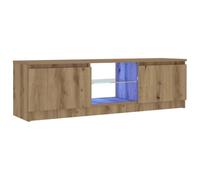 vidaXL Mueble de TV Roble Artisan 120x30x36 cm – Luces LED, Mueble multimedia