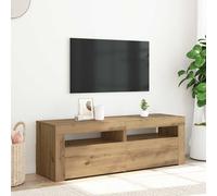 vidaXL Mueble de TV luces LED madera roble artisan 120x35x40 cm