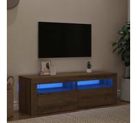 vidaXL Mueble de TV Roble Artisan Luces LED 120x35x40 cm Mueble Multimedia