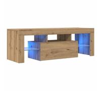 vidaXL Mueble de TV con luces LED Madera Roble Artisan 120x36,5x40 cm
