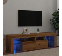 vidaXL Mueble de TV madera Roble Artisan con luces LED 140×36,5×40 cm