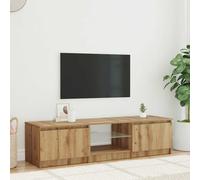 vidaXL Mueble de TV multimedia Luces LED Roble Artisan 140x40x36 cm