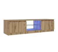 vidaXL Mueble de TV multimedia Luces LED Roble Artisan 140x40x36 cm