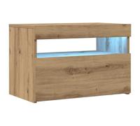 vidaXL Mueble de TV de madera Roble Artisan con luces LED 60x35x40 cm