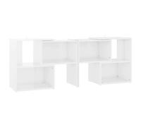 vidaXL Mueble de TV madera contrachapada blanco brillante 104x30x52 cm
