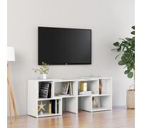 vidaXL Mueble de TV madera contrachapada blanco brillante 104x30x52 cm