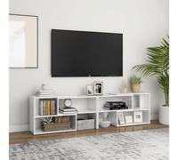 vidaXL Mueble de TV madera contrachapada blanco brillante 149x30x52 cm