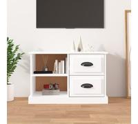 vidaXL Mueble de TV madera contrachapada blanco brillo 73x35,5x47,5 cm