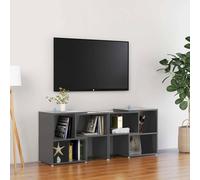 vidaXL Mueble de TV madera contrachapada gris brillante 104x30x52 cm