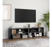 vidaXL Mueble de TV madera contrachapada gris brillante 149x30x52 cm