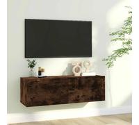 vidaXL Mueble de TV madera contrachapada roble ahumado 100x30x30 cm