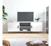 vidaXL Mueble de TV madera de ingeniería blanco brillante 150x30x50 cm