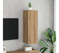 vidaXL Mueble de TV Madera de ingeniería Roble Artisan Soporte y armario 30,5x30x90 cm