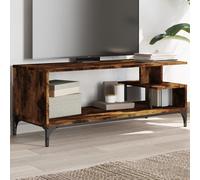 vidaXL Mueble de TV madera de ingeniería y acero negro 102x40x41 cm
