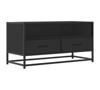 vidaXL Mueble de TV Madera de ingeniería y metal – Negro – 80x34,5x40 cm