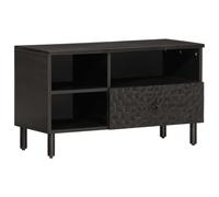 vidaXL Mueble de TV madera maciza de mango negro 80x33x46 cm