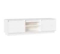 vidaXL Mueble de TV Armario bajo madera maciza de pino blanco 140x35x40 cm