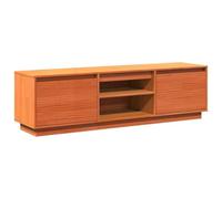 vidaXL Mueble de TV de madera maciza de pino marrón cera 140x35x40 cm