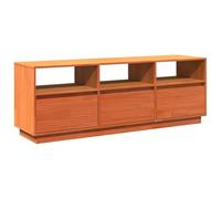 vidaXL Mueble de TV Madera Maciza de Pino marrón Cera 140x37x50 cm