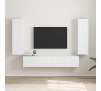 vidaXL: Armario de pared para TV, 2 unidades, blanco, material de madera
