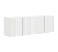 vidaXL Mueble de TV Montado en la Pared 2 uds. Madera de ingeniería Multicolor Blanco