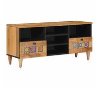 vidaXL: Mueble de TV con estante, color natural, 100 x 33 x 46 cm, madera maciza de mango