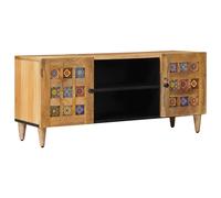 vidaXL: Mueble de TV con estante, color natural, 105 x 33 x 46 cm, madera maciza de mango