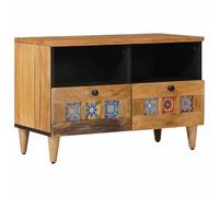 vidaXL Mueble de TV Natural 70 x 33 x 46 cm Madera maciza de mango, moderno, con almacenamiento