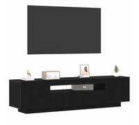 vidaXL Mueble de TV Negro 160 x 35 x 40 cm Madera de ingeniería, Almacenamiento Moderno para Sala, Mueble Rectangular para TV, diseño Minimalista Elegante, Unidad de Perfil bajo, Solo para Uso en
