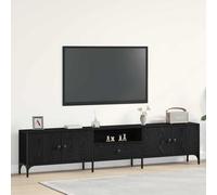 vidaXL Mueble de TV 200 x 25 x 44 cm Roble Negro Madera de ingeniería | Un montón de espacio para todas tus cosas, Tiene un look moderno y brillante, Hecho de madera de calidad, así que va a durar