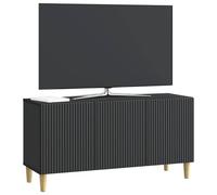 vidaXL Mueble de TV Negro 99 x 34,5 x 50 cm Madera de Ingeniería, Almacenamiento para Sala, Consola Vintage, Mueble Rectangular con Patas, Espacio Amplio, Organizador Elegante