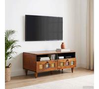 vidaXL Mueble de TV Nogal 70 x 33 x 46 cm Madera de mango maciza