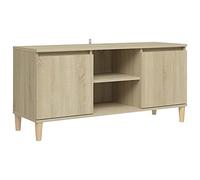 vidaXL Mueble de TV Patas Madera Maciza Roble Sonoma 103,5x35x50 cm