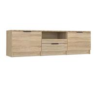vidaXL Mueble de TV, Roble Sonoma, 140x35x40 cm, Madera de ingeniería, Soporte para televisores hasta 60", Mueble con estantes, Salón Moderno, Consola TV, Mueble bajo