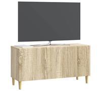 vidaXL Mueble de TV Roble Sonoma 99 x 34,5 x 50 cm, Almacenamiento para Sala, Consola Vintage, Mueble Rectangular con Patas, Espacio Amplio, Organizador Elegante