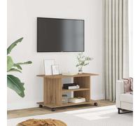 vidaXL Mueble de TV ruedas madera ingeniería roble artisan 80x40x45 cm